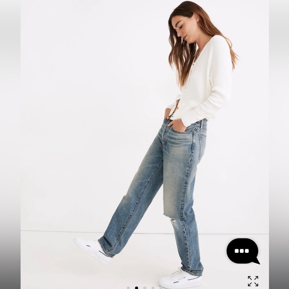 Madewell the dad jean ripped edition in duane wash